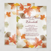 秋の紅葉モダンのブライダルシャワーの招待 招待状 (正面/裏面)