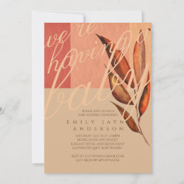 秋の紅葉モダン赤ちゃんシャワー 招待状