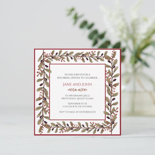 秋の紅葉リハーサルディナー招待状 招待状 (スタンド正面)