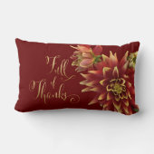 秋の紅葉感謝していの金ゴールドブルゴーニュ ランバークッション (裏面)