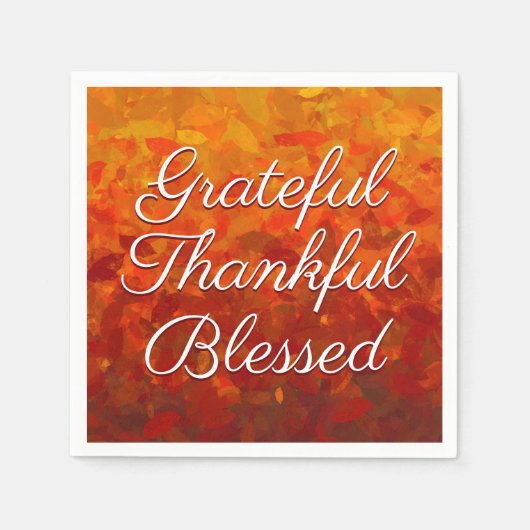 秋の紅葉感謝の気持ち賛美 スタンダードカクテルナプキン (正面)