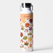 秋の紅葉感謝収穫パターン ウォーターボトル (正面)