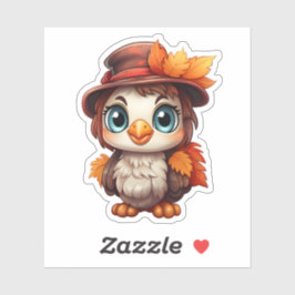 秋の紅葉感謝祭かわいいトルコ シール