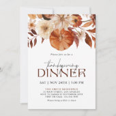 秋の紅葉感謝祭ディナーパーティー 招待状 (正面)