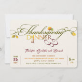 秋の紅葉感謝祭ディナー饗宴パーティー 招待状 (正面)