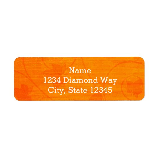 秋の紅葉感謝祭住所 シール (正面)