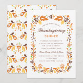 秋の紅葉感謝祭 招待状 (正面/裏面)