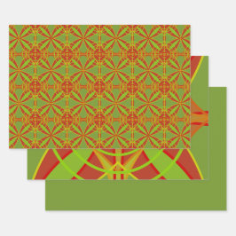 秋の紅葉抽象芸術幾何学的デザイン ラッピングペーパーシート