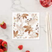 秋の紅葉模様の感謝祭 スタンダードカクテルナプキン (インサイチュ)