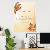 秋の紅葉水彩画 ブライダルシャワーのお出迎え ポスター (ホームオフィス)