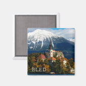 秋の紅葉湖 マグネット (正面/裏面)