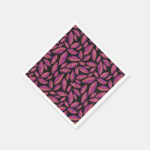 秋の紅葉紫と黒パターン スタンダードカクテルナプキン (角)