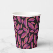秋の紅葉紫と黒パターン 紙コップ (右)