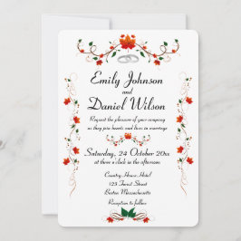 秋の紅葉結婚式招待状 招待状