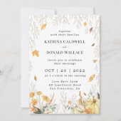 秋の紅葉結婚期 招待状 (正面)