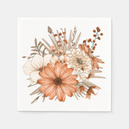 秋の紅葉花模様紅葉サンクスギビング スタンダードカクテルナプキン