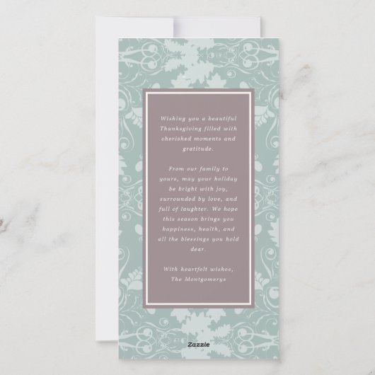 秋の紅葉茶色の渦巻き感謝祭の写真 シーズンカード (裏面)