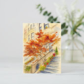 秋の紅葉葉書 ポストカード (スタンド正面)