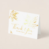 秋の紅葉 |さん素朴結婚の金ゴールド 箔カード (正面)