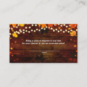 秋の紅葉&ウッドおむつラッフルカード エンクロージャーカード (裏面)