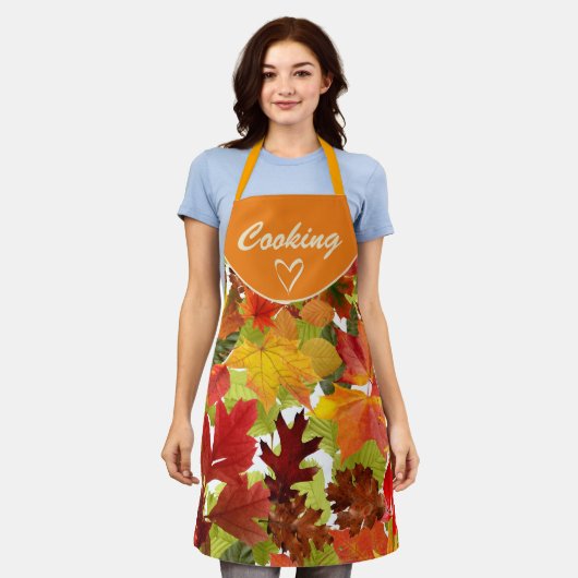 秋の紅葉 エプロン (着用した状態)