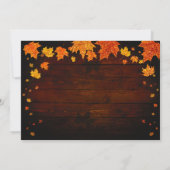 秋の紅葉 グリッター リーフ ベビーシャワー 招待状 (裏面)