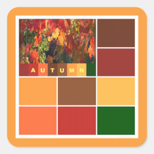 秋の紅葉 スクエアシール