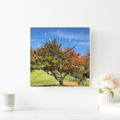 秋の紅葉 スクエア壁時計 (ホーム)