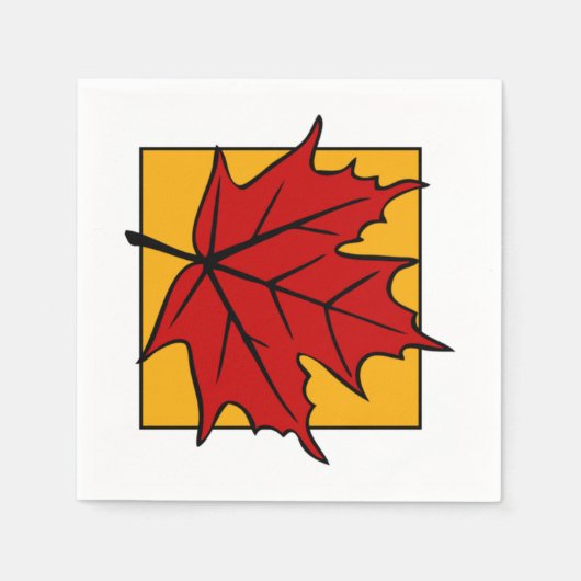 秋の紅葉 スタンダードカクテルナプキン (正面)