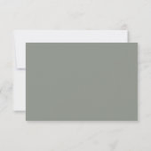 秋の紅葉 フラワーセージグリーンの結婚式RSVPカード サンキューカード (裏面)