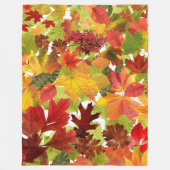 秋の紅葉 フリースブランケット (正面)