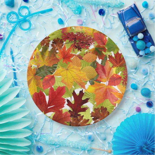 秋の紅葉 ペーパープレート (パーティー)
