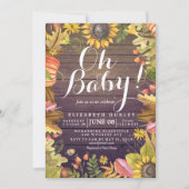 秋の紅葉　マップルリーフ　パンプキン　ベイビーシャワーカード 招待状 (正面)