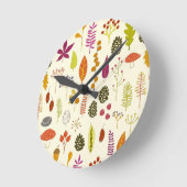秋の紅葉 ラウンド壁時計 (傾斜)
