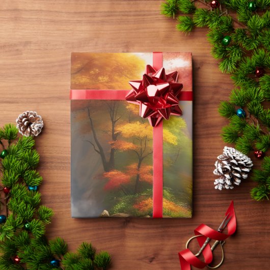 秋の紅葉 ラッピングペーパー (クリスマスギフト)