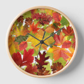 秋の紅葉 壁時計 (正面)