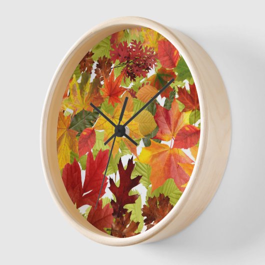秋の紅葉 壁時計 (傾斜)