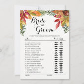 秋の紅葉 新婦または新郎 ゲーム 編集可能 招待状 (正面)