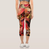 秋の紅葉、栗のキノコ写真 カプリレギンス (裏面)