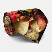 秋の紅葉、栗のキノコ写真 ネクタイ (ロール)