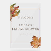 秋の紅葉 水彩 結婚前お披露目 ウェルカム アクリルサイン (正面)