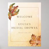 秋の紅葉 水彩 結婚前お披露目 ウェルカム ポスター (正面)