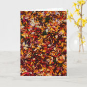 秋の紅葉 葉っぱ 写真 グリーティング カード (黄色い花)