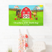 秋の納屋周囲の庭誕生日ダークスキンガールウェルカム 横断幕 (インサイチュ)