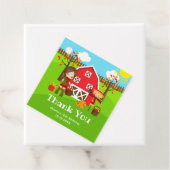 秋の納屋周囲の庭誕生日ブラウンヘアガールサンキュー フェイバータグ (インサイチュ)