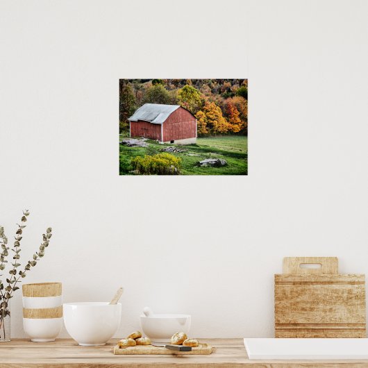 秋の納屋 – PA ポスター (キッチン)