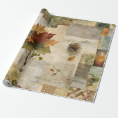 秋の紙コラージュ03 ラッピングペーパー (アンロールド)