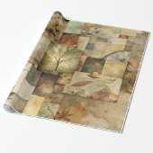 秋の紙コラージュ ラッピングペーパー (アンロールド)