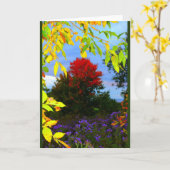 秋の素晴らしい大事な行事カード カード (黄色い花)