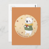 秋の素晴らしイラストレーションアート ポストカード (正面/裏面)